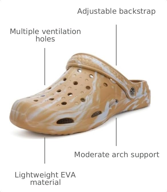 Image of Gaatpot Mens Womens Garden Clogs Shoes with Arch Support Unisex Gardening Slip on Sandals Beach Slippers Shoes Clog