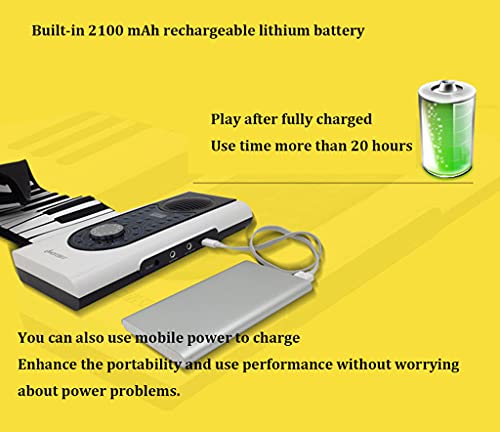 FEFCK Roll Piano Clavier Portable Portable Pliant 88 Keys Midi Pianos Numériques pour Les Débutants Adultes, Accueil Divertissement Musique Pratique - Les Beatles, Paul McCartney, John Lennon, RIngo Starr, George Harrison FEFCK Roll Piano Clavier Portable Portable Pliant 88 Keys Midi Pianos Numériques pour Les Débutants Adultes, Accueil Divertissement Musique Pratique – Image 5