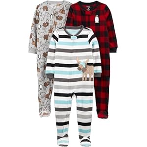 Simple Joys by Carter’s baby-boys Loose-Fit Flame Resistant Fleece Footed Pajamas