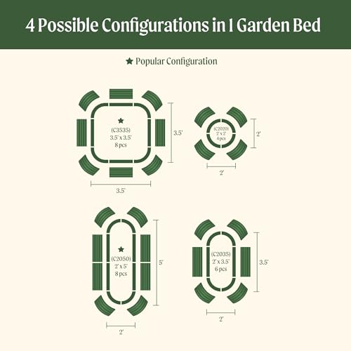 Image of Vego garden 26 inch Extra Tall Raised Garden Bed Kits, 4 in 1 Modular Raised Planter Box for Vegetables Flowers Fruits Oval Metal Raised Garden-Olive Green