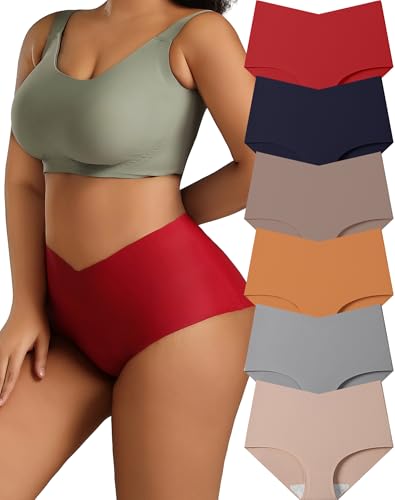 No Show High Waisted Underwear for Women 6 Pack Seamless Panties