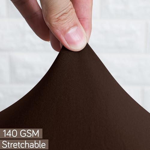 Image of HOKIPO Office Chair Cover for Task Chair - 140 GSM Stretchable Fabric - Anti-Slip & Washable - Fits Small Office Chairs Without Headrest, Chocolate Brown(AR-6203-BRN)