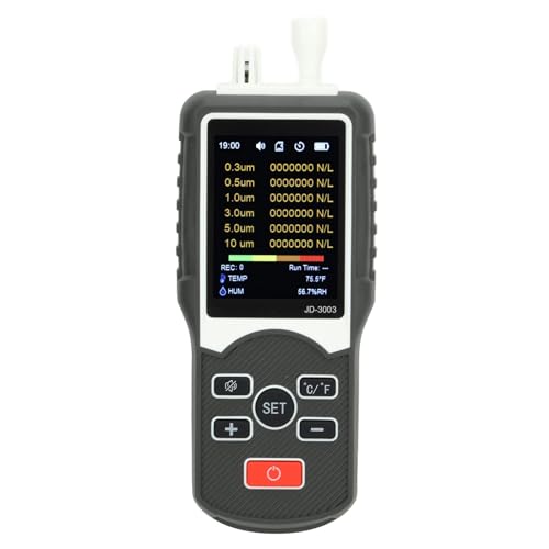 XHTLLO Professional Dust Particle Counter Quality Monitor for Indoor Outdoor, Large Battery, Fast Test Speed, Real Time Recording, Wide Application in Various Industries