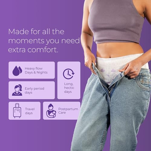 Image of Nua Comfort Period Panties (L-XL) | Pack of 5 | Disposable | 360 Coverage | Zero Irritation | 4X Comfort | for Heavy Flow | No rashes | Leakproof | Seamless | 100% Toxic-Free White