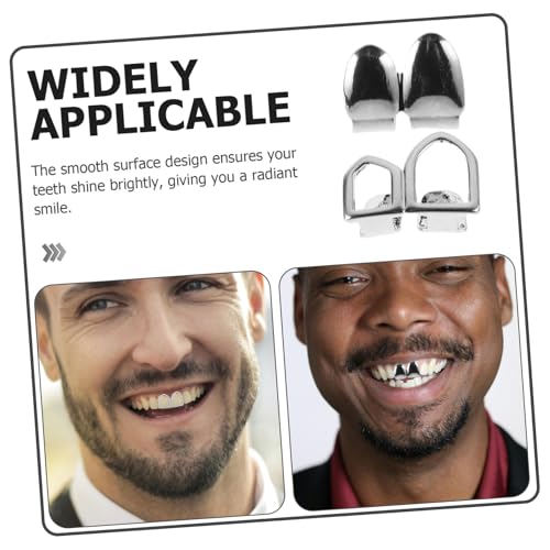 LIFKOME Grill Dental de Metal para Cosplay Hip Hop Plata miniatura 3