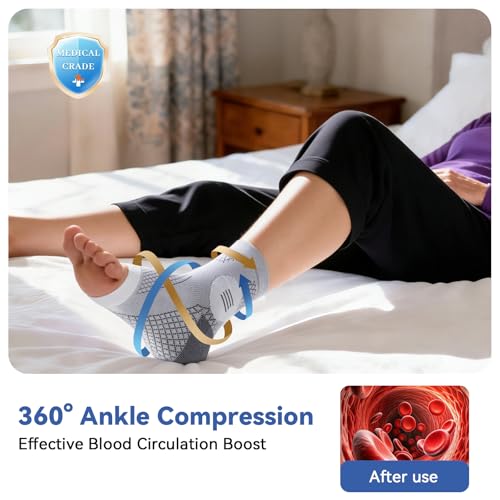 Image of 3 Pairs Neuropathy Socks for Women & Men, Toeless Compression Socks | 20-30 mmHg Compression for Neuropathy, Plantar Fasciitis, Achilles Tendonitis Relief - Ankle Socks for Arch Support