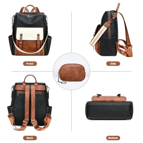 Image of AGLOD Backpack Purse for Women PU Leather Back Packs Designer Ladies Shoulder Bag Fashion Faux Work Travel Handbags