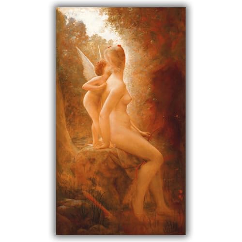 Impression sur toile giclée Cupid and Psyche par Charles Auguste Sellier (Taille M)