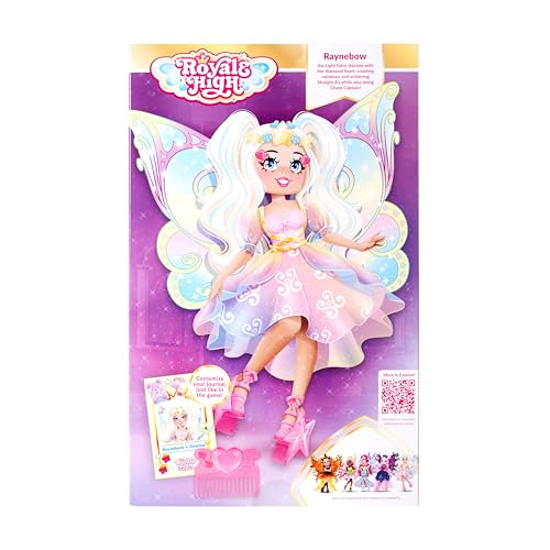 Image of Royale High 9 inch Fashion Doll - Raynebow The Light Fairy, Series 2 - Fairy Journal, Comb, and Virtual Item Code Included - Ages 5+