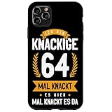 私は64 歳 ここもあちこちもギシギシ 面白いバースデーシャツ スマホケース iPhone 11 Pro Max 用