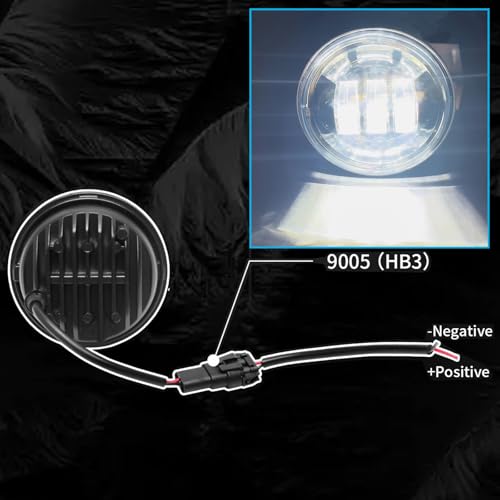 Image of 4.5 inch Motorcycle LED Fog Passing Lights Compatible with Harley Davidson Road King Ultra Classic Fat Boy Street Glide CVO Tri Glide Heritage Softail Deluxe Switchback Electra Glide Ultra 2PC black