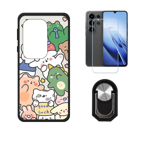 BMPNLSZ �K�pBlackview Wave 10�p+HD�����K���X�ɓK�����ėpTPU�P�[�X�A�V���J�Q���P�[�X�o���p�[�ی�o�b�N�P�[�X-�ɓK����9�d�x�X�N���C�u�h�~�X�N���[���v���e�N�^(6,88") + ���O���\�Ŕėp�I��360�x��]�\�ȃX�e���g