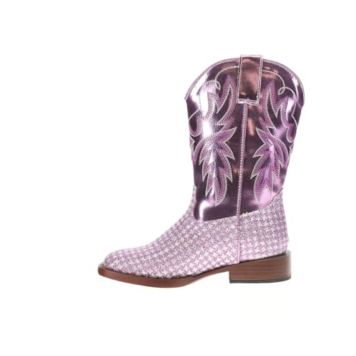 ROPER Kids Girls Glitter Gleam Round Toe Casual Boots Mid Calf - Purple3
