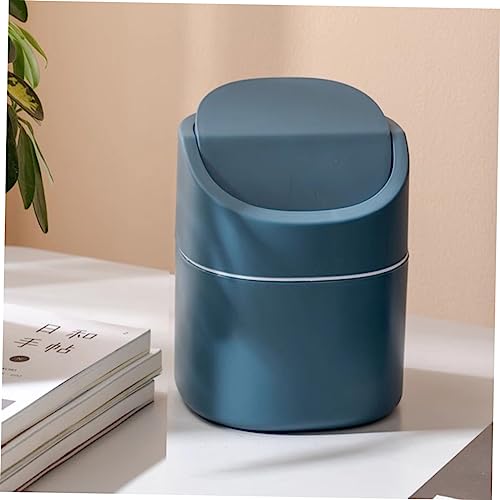 Mini caneca de basura rectangular para escritorio azul miniatura 7