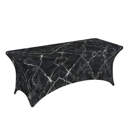 Nappe de table extensible marbre noir pour décoration de mariage - 4