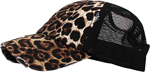 Image of Classic Plain Ponytail Messy High Bun Headwear Adjustable Cotton Trucker Mesh Glitter Hat Baseball Cap