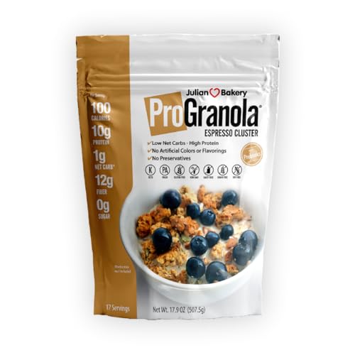 Julian Bakery® ProGranola® | Espresso | 12g Protein | Paleo | 3 Net Carbs | Gluten-Free | Grain-Free | 15 Servings