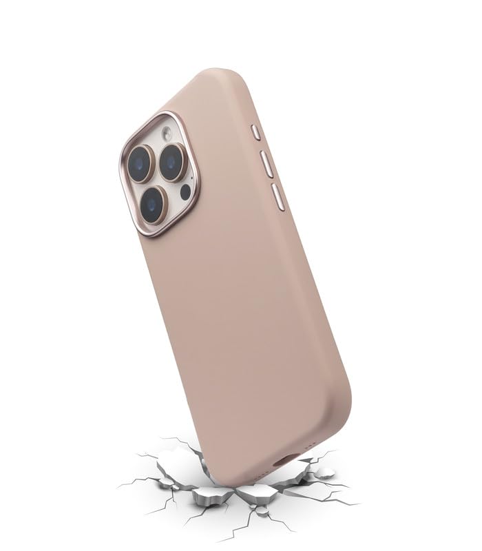 Image of Liquid Silicone Series Case for iPhone 16 Pro Compatible with Wireless Charging | Soft Touch Anti-Fingerprint Finish | Shockproof Slim Protective Back Cover | Pink Edition