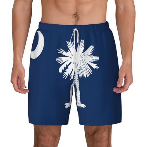 Pantalones cortos de natación de secado rápido con bandera de Carolina del Sur