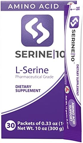 SERINE10 L-Serine Nootropics Packets – Support Brain Health, Memory, Focus, & Production of Serotonin, L-Tryptophan, & L-Cystine – 30 Premeasured Powder Packets with 10 Grams (10000 mg) SERINE10 L-Serine Nootropics Packets – Support Brain Health, Memory, Focus, & Production of Serotonin, L-Tryptophan, & L-Cystine – 30 Premeasured Powder Packets with 10 Grams (10000 mg)