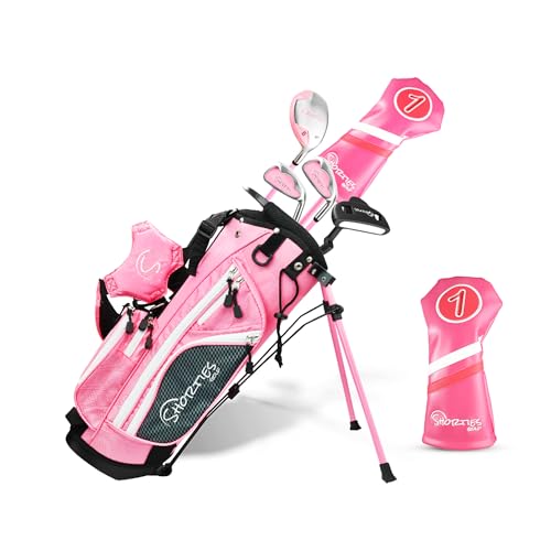Image of Shorties Golf - Kids Golf Club Set | Perfect for Toddler Golfers and Kids 34 inch-38 inch Tall | EasyCarry Stand Bag | Driver, 7-Iron, Putter, Headcover, and Rain Cover