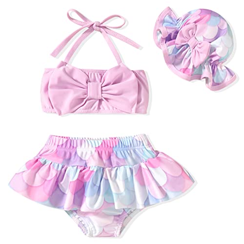 Image of Aalizzwell Baby Girl 2-Piece Bikini Swimsuit with Hat