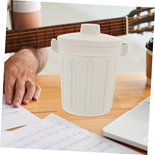 Mini caneca de escritorio con tapa plástico gris miniatura 2