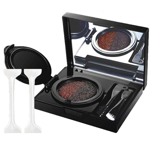 Sello de cejas crema delineador de ojos con sello 2 en 1, plantilla multifuncional de doble cabeza, delineador de ojos de doble color, impermeable, a prueba de manchas