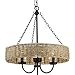Progress Lighting P550127-31M Pembroke Collection 1-Light Outdoor Pendant Matte Black with Mocha Rattan Accents