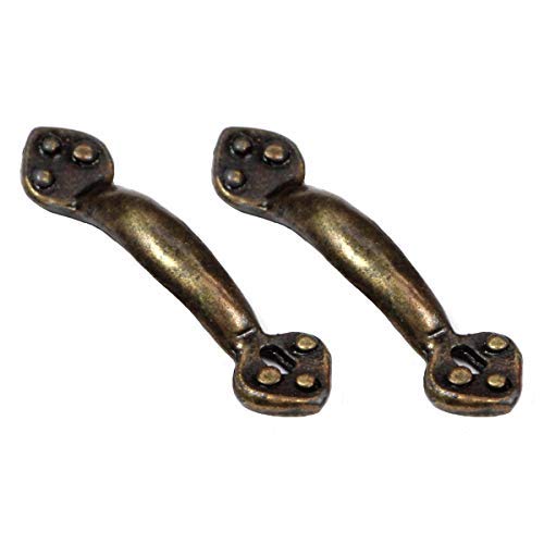 MyTinyWorld 2x DHM 1:12th Scale Tudor Style Antique Brass Handles