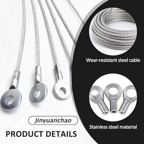Image of 3mm Stainless Steel Rope tie Rope Safety Hanging Rope, 10 Pieces, 20-inch / 50cm Galvanized Steel Wire Rope, with Terminal Holes, Coated, Anti-Drop Device, Transparent
