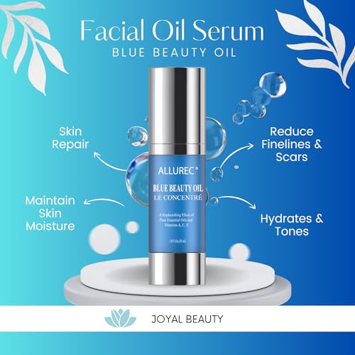 AllureC® Blue Beauty Oil Luxury Beauty Facial Moisturzing Oil for Face Lips Dry Skin Midnight Recovery Essential Oil Concentrate - Image 4