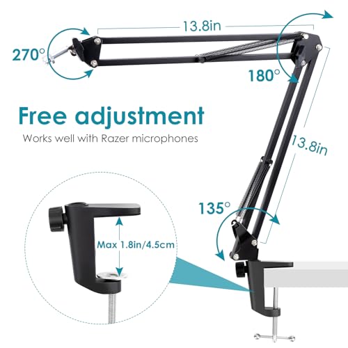 Image of Mic Boom Arm for Razer Seiren V2 X Microphone - Adjustable Mic Arm Compatible with Razer Seiren V2 Pro, Seiren Mini and Seiren X, Mic Stand Great for Streaming, Gaming, Podcast by YOUSHARES
