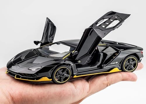 Image of Okean Lamborghni Toy Die-Cast Metal Car Model Car Pull Back Super With Openable Doors With Sound And Light For Birthdays Gift Party Decorations Great For Kids Boys Girls ?1:32 Scale, Black