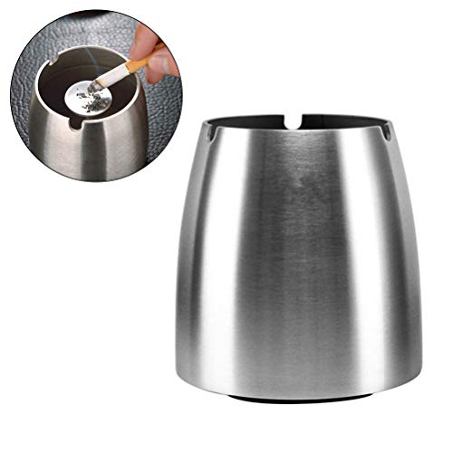 Gutyan Cenicero de Viento Cenicero de Acero Inoxidable para Exterior Cenicero de Mesa Sturmaschenbecher Cenicero de Mesa Grande de Metal para jardín Terraza Balcón Exterior Interior