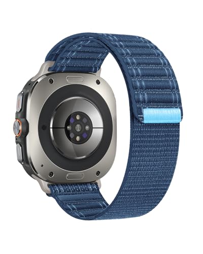 Nylon Fabric Band Compatible with Samsung Galaxy Watch Ultra 47mm (2024)/Galaxy Watch Ultra 2025 Bands, Wave Sport Strap for Samsung Watch Ultra 47mm Band, Soft Woven Loop Band for Galaxy Watch Ultra Bands Men Women (Blue)