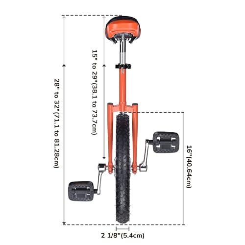 Image of AW 16 /18 /20 /24 Inch Wheel Outdoor Unicycle Adjustable Seat Exercise Bicycle | Fit Adults Kids Outdoor Sports Fitness Exercise, Various colors For Choice