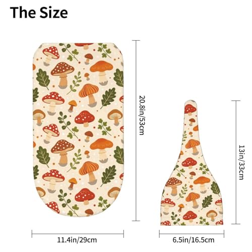 Image of Cute Mushroom Swaddle Blanket Hat Set for Boys Girls, Soft Floral Newborn Swaddle Wrap Receiving Blanket Shower Gift