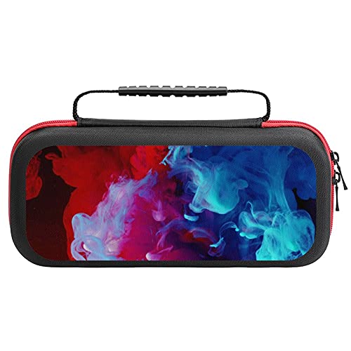 Bolsa de almacenamiento portátil de humo rojo azul humo para Nintendo Switch Lite y accesorios de viaje impreso Cover