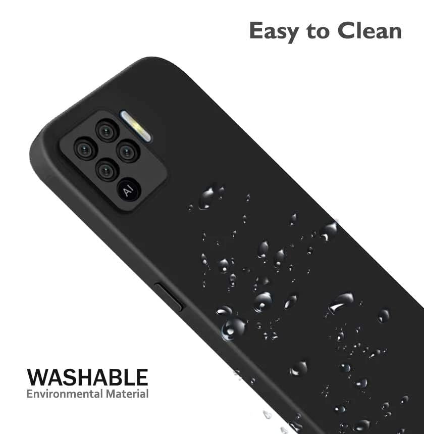 Image of for [ Oppo F19 Pro ] Liquid Silicone Back Case Cover Flexible |Inner Lining| with Camera Protection Back Cover for [ Oppo F19 Pro ] - Black