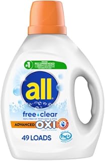 All Liquid Laundry Detergent with Oxi Stain Removers and Whiteners, Free Clear, 49 Loads, 88 Fluid Ounce