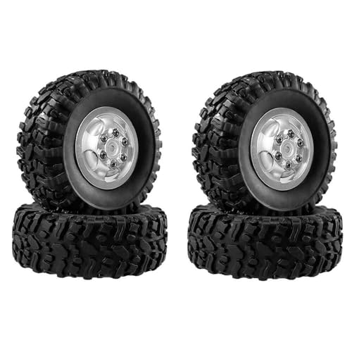 4PCS Wheel Tires Rally Wheels For MN MN78 MN82 1/12 LC79 MN D90 D91 D96 99S WPL 1/16 C14 C24(Silver)