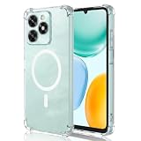GOKEN Cover per Honor X5c Plus - Custodia Antiurto in Silicone TPU con Anello Magnetico Integrato - Trasparente