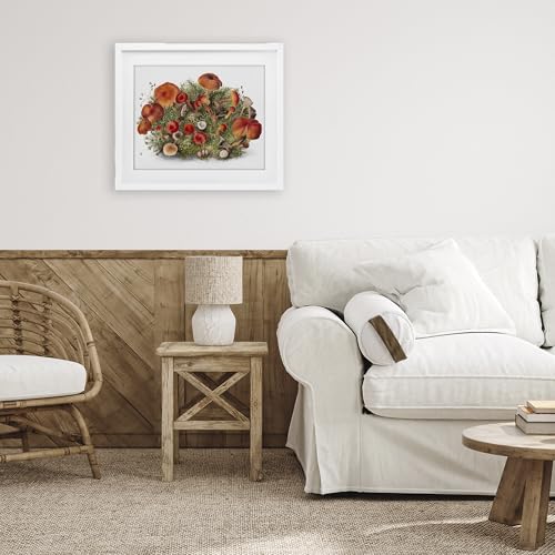 Affiche champignons Stupell Industries cadre blanc 33x40cm - 3