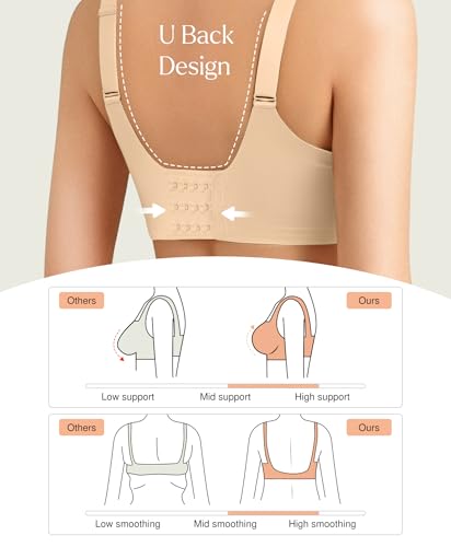 Popilush Seamless Bras for Women - Wireless Comfortable Push Up Bralettes Full Coverage Bra Support Bra Deep V Everyday Bras4