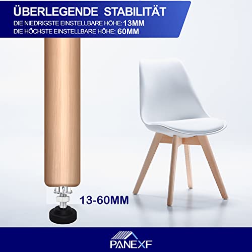 Panexf Verstellschraube 8 Stück Möbelfüße Verstellbar Metall M8 x 50 mm Stellfüße Füße für Möbel, Regulierschraube Justierschraube mit Einschlagmuttern,Kontermuttern und Metallbohrern