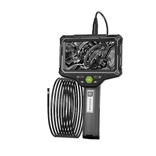 Cámara Endoscópica Industrial LCD IPS De 5 Pulgadas, Lente Única/Dual HD1080P, Boroscopio Coche 8mm For Tubería Doméstica Imágenes Más Claras Inspecciones Precisas(3m,Dual Lens)