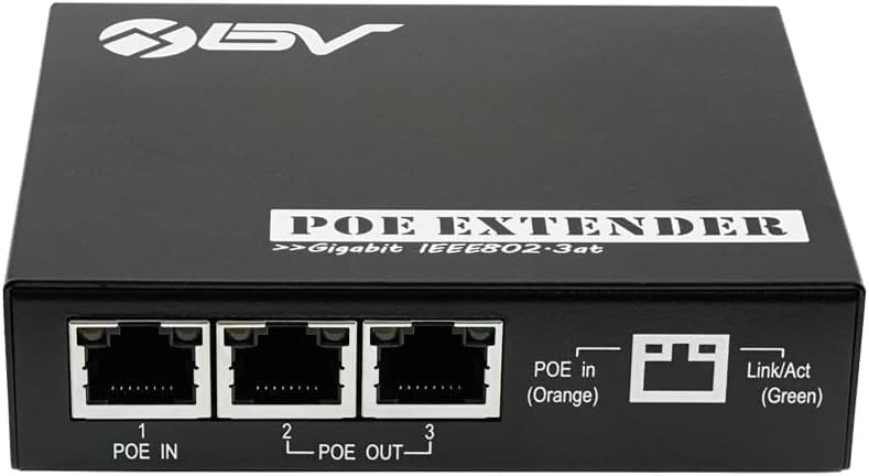 Image of BV-Tech 3-Port PoE Extender - High-Efficiency Ethernet Expander, IEEE 802.3af /at Compliant, Perfect for IP Devices