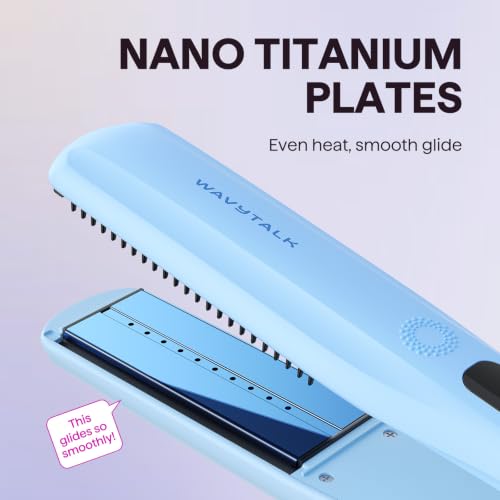 Image of Wavytalk Steam Hair Straightener Steam Sesh for Less Heat Damage, Flat Iron