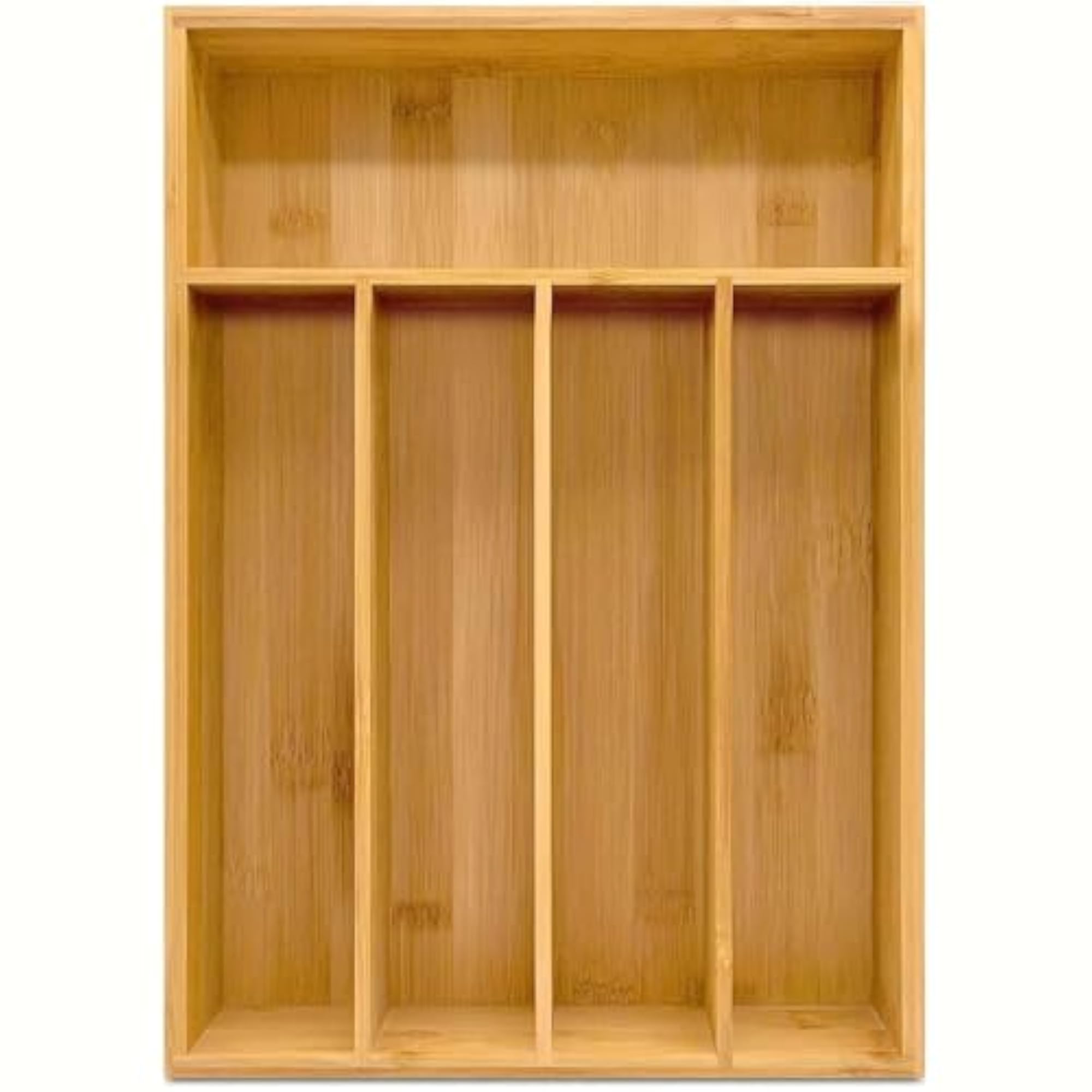 Bamboo Cutlery Organizer Tray for Kitchen
